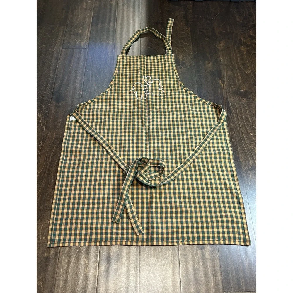 Kay Dee Designs Holiday Apron Hostess Cook Plaid Pockets Christmas Gingerbread